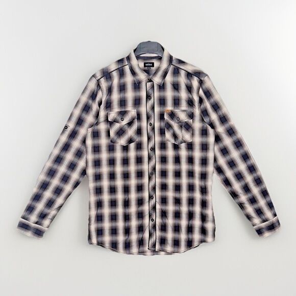 Buffalo Other - Buffalo David Bitton Shirt Medium Plaid Long Sleeve Back Graphic Button Up NWT